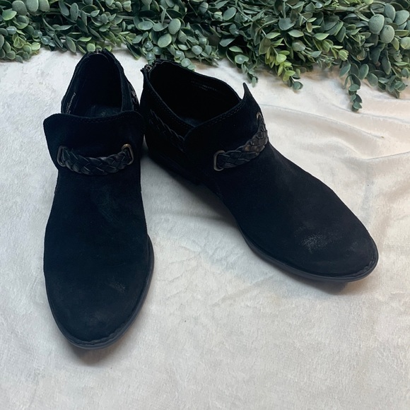 distressed leather booties